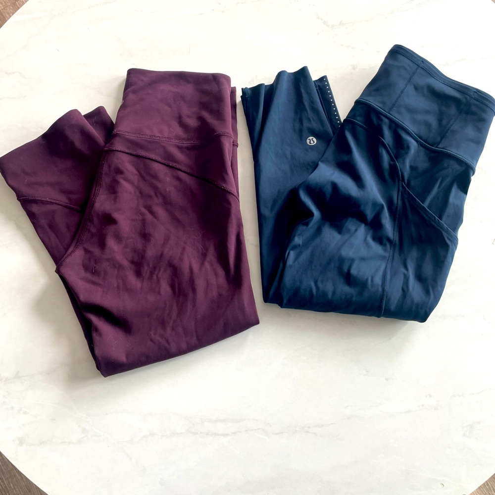 Lululemon capris set of 2 Navy and Burgundy size 6